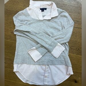 Tommy Hilfiger White and Gray Layered Shirt